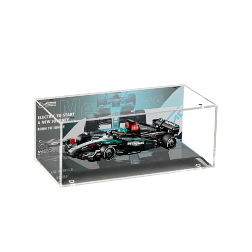 Acryl Vitrine für Lego Speed Champions F-1 für Mercedes 77244, transparente staubdichte Aufbewahrungsbox, Acryl Displaybox für Lego Technic Rennwagen, nur Vitrine (D) von Generic
