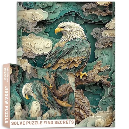 Adler-Baum-Puzzle, 1000 Stück, Smaragdgoldfedern, wirbelnde Wolken, Kunst, bunt, DIY-Puzzles für Heimdekoration, Geschenke, Familienpuzzle, perfekt für Spielabende Adler-Baum-Puzzle, 1000 Stück, Smaragdgoldfedern, wirbelnde Wolken, Kunst, bunt, DIY-Puzzles für Heimdekoration, Geschenke, Familienpuzzle, perfekt für Spielabende von Generic