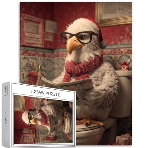 Adler mit Weihnachtsmannmütze, 1000-teiliges Puzzle für Erwachsene, lustiges Weihnachtspuzzle, herausfordernde Familienaktivitäten, buntes Bastelpuzzle für Heimdekoration, Geschenke, 50,8 x 68,6 cm Adler mit Weihnachtsmannmütze, 1000-teiliges Puzzle für Erwachsene, lustiges Weihnachtspuzzle, herausfordernde Familienaktivitäten, buntes Bastelpuzzle für Heimdekoration, Geschenke, 50,8 x 68,6 cm von Generic