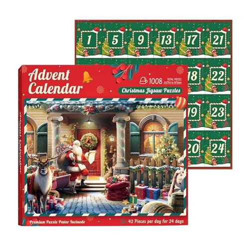 Adventskalender 2024, Weihnachtspuzzle, 1008 Teile, Adventskalender, Weihnachtspuzzle, Adventskalender für Familie, Freunde, Kinder Adventskalender 2024, Weihnachtspuzzle, 1008 Teile, Adventskalender, Weihnachtspuzzle, Adventskalender für Familie, Freunde, Kinder von Generic
