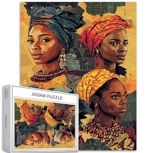 Afrikanische Frauen, Gruppenporträt, 1000-teiliges Puzzle für Erwachsene, kulturelle Kostüme, Kunst-Puzzle, buntes DIY-Puzzle, für Heimdekoration, Geschenke, Familienpuzzle, perfekt für Spielabende Afrikanische Frauen, Gruppenporträt, 1000-teiliges Puzzle für Erwachsene, kulturelle Kostüme, Kunst-Puzzle, buntes DIY-Puzzle, für Heimdekoration, Geschenke, Familienpuzzle, perfekt für Spielabende von Generic