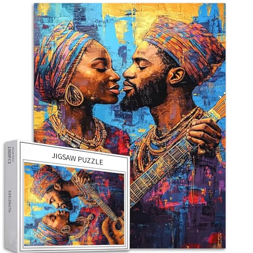 Afrikanische Musik, 1000-teiliges Puzzle für Erwachsene, Musikthema, Kunst-Puzzle, herausfordernde Familienaktivitäten, buntes Bastelpuzzle für Heimdekoration, Geschenke, 50 x 70 cm Afrikanische Musik, 1000-teiliges Puzzle für Erwachsene, Musikthema, Kunst-Puzzle, herausfordernde Familienaktivitäten, buntes Bastelpuzzle für Heimdekoration, Geschenke, 50 x 70 cm von Generic