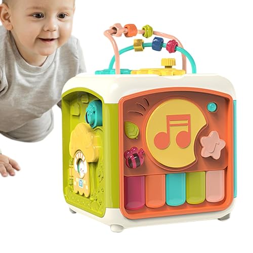 Aktivitätsblock, sensorischer Würfel | Interaktiver Musikwürfel für Feinmotorik | Vorschule Lernspielzeug für Kinder Mädchen ab 18 Monaten + Lernaktivitäten von Generic