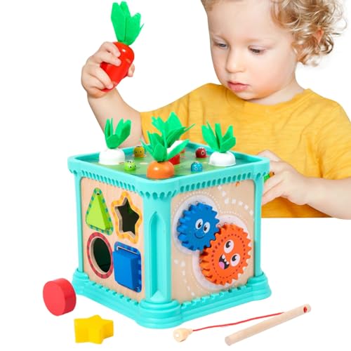 Aktivitätswürfel für Babys, Aktivitätswürfel für Kleinkinder - 6-in-1-Montessori-Spielzeug zum Sortieren von Würfelformen,Pädagogische Lernspielzeuge für die Feinmotorik und Bausteine von Generic