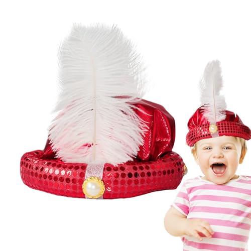 Aladdin Hut - Aladdin Sultan Turban | Sultan Turban Hüte | Aladdin Erwachsener Turban | Aladdin Erwachsener Turban Mit Federperle | Glänzendes Paillettendesign Für Rollenspiele, Halloween Rollenspiele von Generic