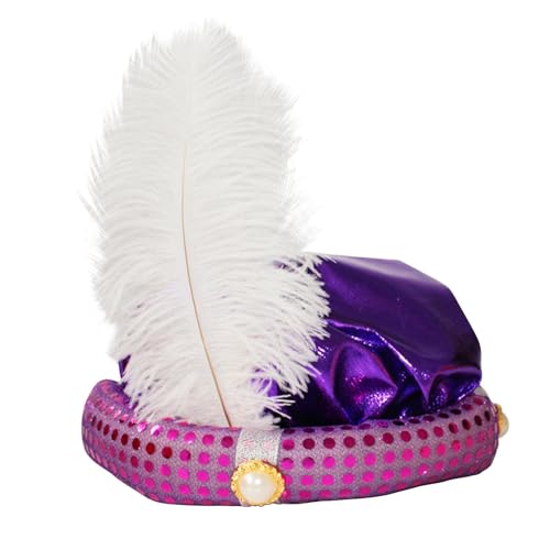 Aladdin Hut - Aladdin Sultan Turban | Sultan Turban Hüte | Aladdin Erwachsener Turban | Aladdin Erwachsener Turban Mit Federperle | Glänzendes Paillettendesign Für Rollenspiele, Halloween Rollenspiele von Generic