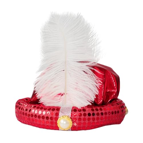 Aladdin Kostümhut - Aladdin Theme Party Kostüm, Halloween Kostümzubehör | Aladdin Hut Erwachsener Mit Federperlen Wunderschöner Sultan Turban Men Head Wrap -Paillettendesign Für Foto -Requisitenzubehö von Generic