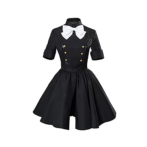 Aldult Astolfo Cosplay Kostüm Schwarzes Matrosenkleid Halloween Uniform Outfit,Black-M von Generic