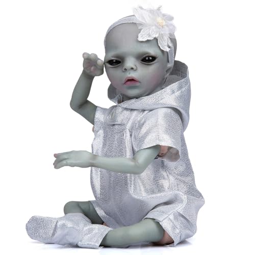 Alien Realistische Reborn Babypuppe handdetaillierte Malerei Puppe, Ganzkörper-Silikon-Vinyl-Puppen, bewegliche Babypuppen Spielzeug 14 Zoll von Generic