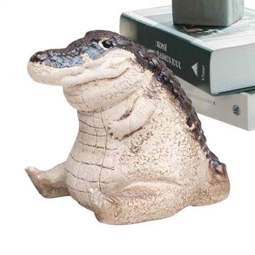 Alligator-Figur - Safari-Tierharz Figuren | Realistische Krokodilstatue für Zuhause, Garten, Büro oder Balkon, Wildtierskulptur für Innenausstellung u von Generic