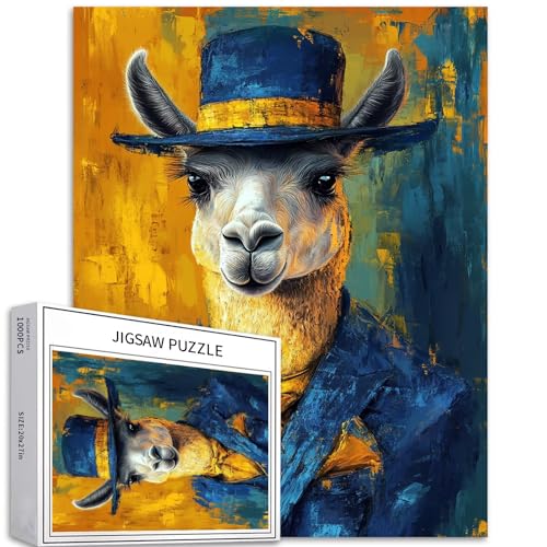 Alpaca Gentleman Puzzle für Erwachsene, Van Gogh, Ölgemälde-Stil, Kunst-Puzzle, bunt, DIY-Puzzle, Heimdekoration, Geschenke, Familienpuzzle, perfekt für Spielabende, 50,8 x 68,9 cm, 1000 Teile Alpaca Gentleman Puzzle für Erwachsene, Van Gogh, Ölgemälde-Stil, Kunst-Puzzle, bunt, DIY-Puzzle, Heimdekoration, Geschenke, Familienpuzzle, perfekt für Spielabende, 50,8 x 68,9 cm, 1000 Teile von Generic