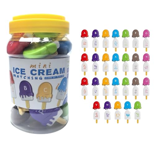 Alphabet-Lernspielzeug – Spannendes -Aktivitätsset, Farbenfrohe Holzklötze | Lernspielzeug Zum Farbsortieren, Alphabet-Lernset Mit Eiscreme, Alphabet-Buchstabierspiel Für Vorschulkinder Alphabet-Lernspielzeug – Spannendes -Aktivitätsset, Farbenfrohe Holzklötze | Lernspielzeug Zum Farbsortieren, Alphabet-Lernset Mit Eiscreme, Alphabet-Buchstabierspiel Für Vorschulkinder von Generic
