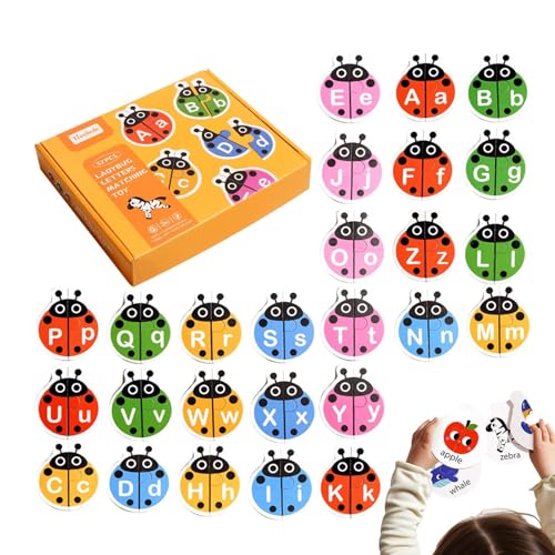 Alphabet-Matching-Spiel, Wort-Matching-Karten | Puzzle Sight Words Matching Game Alphabet Matching Card | Lernkarten mit Tierwörtern, Vorschul-Lernspielzeug für Mädchen und von Generic