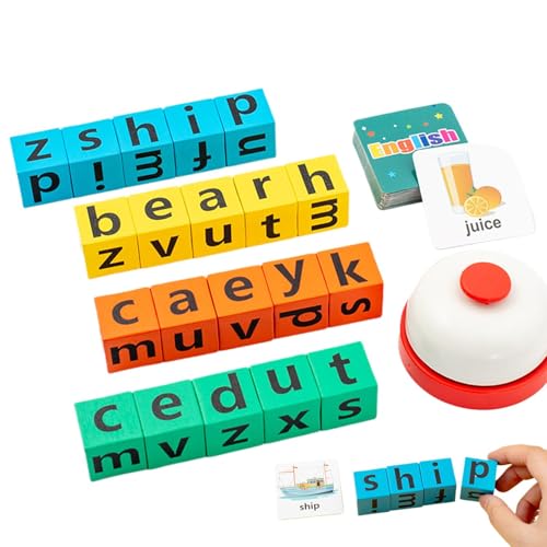 Alphabet Rechtschreibset für Kinder: Lernblöcke für Buchstabenpuzzle, frühes Lernspielzeug zur Verbesserung der kognitiven Fähigkeiten, lustiges Spiel von Generic