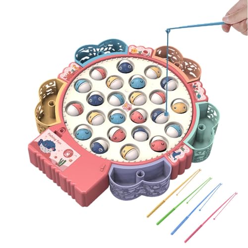 Angel-Set, Ruten auf elektrischem Angelspielzeug mit rotierendem Brett mit 4 Angelruten | Drehstab und bunte Spielzeug-Sets für Kinder ab 3 Jahren von Generic