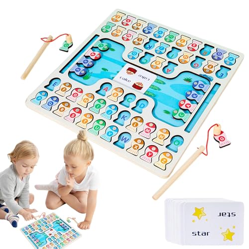 Angelbrett-Set aus Holz, Angelpuzzle aus Holz | passendes Lernspielzeug für die Erziehung, Puzzle zum Lernen des Alphabets mit feiner Motor Angelbrett-Set aus Holz, Angelpuzzle aus Holz | passendes Lernspielzeug für die Erziehung, Puzzle zum Lernen des Alphabets mit feiner Motor von Generic