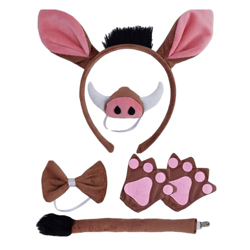 Animal Cosplay-Kostüm, Cosplay-Warthogs Dress-up-Kit, leichte Kostümzubehör für Bühnenaufführungen, Cosplay-Partys, Halloween-Kostümpartys, Animal Cosplay Accessoires Halloween Warthog Animal Cosplay-Kostüm, Cosplay-Warthogs Dress-up-Kit, leichte Kostümzubehör für Bühnenaufführungen, Cosplay-Partys, Halloween-Kostümpartys, Animal Cosplay Accessoires Halloween Warthog von Generic