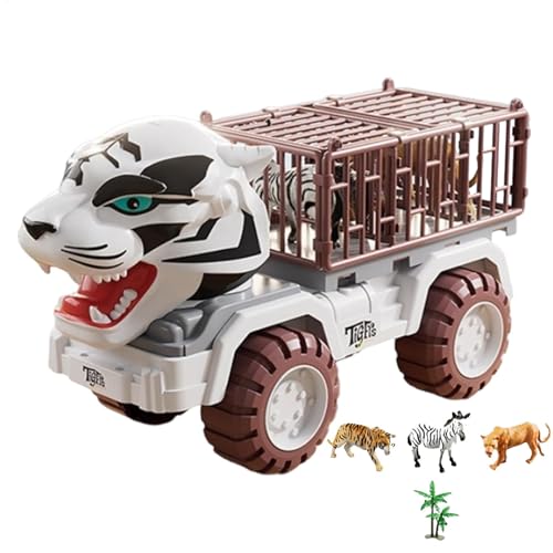 Animal Truck Transportfahrzeug für Trägheitstiger, Zugspielzeug | Schwungtransportfahrzeug, Lernfahrzeug für Kinder, Set mit 5 langlebigen Tigerautos, Div-Spielzeug Animal Truck Transportfahrzeug für Trägheitstiger, Zugspielzeug | Schwungtransportfahrzeug, Lernfahrzeug für Kinder, Set mit 5 langlebigen Tigerautos, Div-Spielzeug von Generic