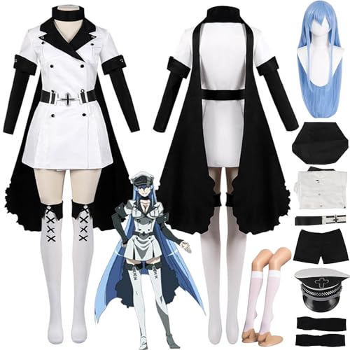 Anime Character Esdeath Esdese Cosplay Costume Outfit Akame Ga Kill Uniform Complete Set Halloween Party Carnival Dress Up Suit with Wig Hat for Women Anime Character Esdeath Esdese Cosplay Costume Outfit Akame Ga Kill Uniform Complete Set Halloween Party Carnival Dress Up Suit with Wig Hat for Women von Generic