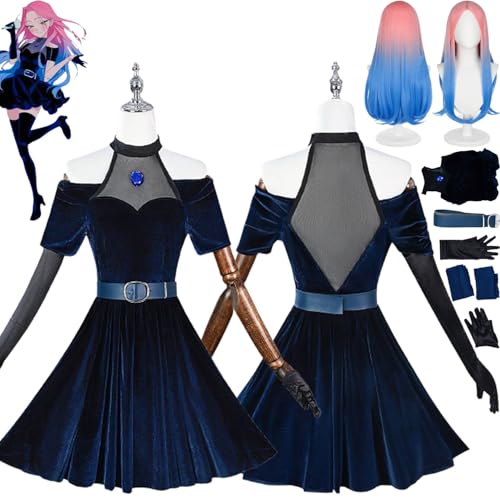 Anime Character Mizi Cosplay Costume Outfit Alien Stage Luka Role Play Uniform Dresses Complete Set Halloween Party Carnival Dress Up Suit with Wig for Women von Generic