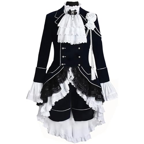 Anime Ciel Phantomhive Cosplay Kostüm Halloween Kleid Uniform Outfits,Black-M Anime Ciel Phantomhive Cosplay Kostüm Halloween Kleid Uniform Outfits,Black-M von Generic