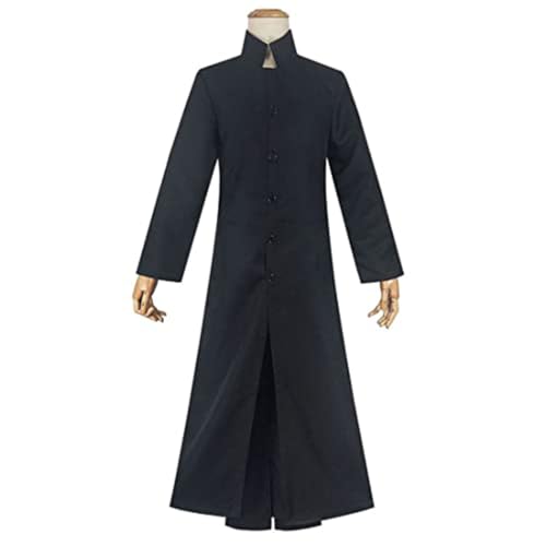 Anime Cosplay Kostüm Schwarzer Umhang Kimono Outfit Mit Perücke Uniform Halloween(Schwarz A,L) von Generic