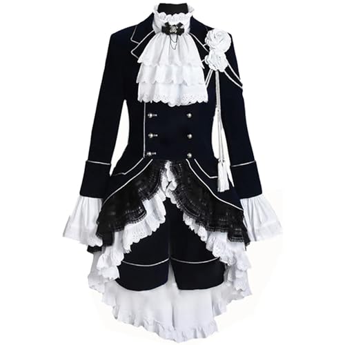 Anime Cosplay Kostüme Für Ciel Phantomhive Zirkus Troup Kleider Uniformen Halloween Party (Schwarz,M) von Generic
