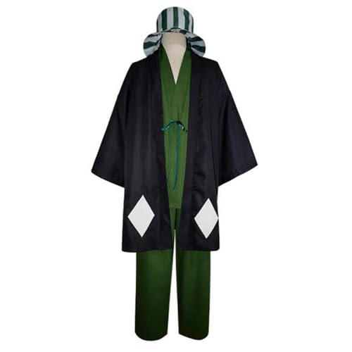 Anime Cosplay Kostüme Für Laito Sakamaki Kimono Halloween Weihnachten Uniform Outfit Anzug Mit Hut (Grün,M) von Generic
