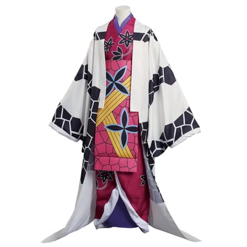Anime Daki Kimono Kleid Cosplay Kostüm Anzug Halloween Party Outfit,White-XXL von Generic