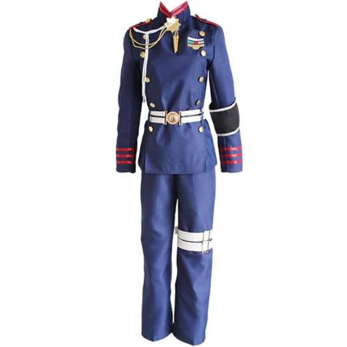 Anime Herren Cosplay Kostüm Für Guren Ichinose Militär Uniform Anzug Halloween Outfit (Blau,M) von Generic