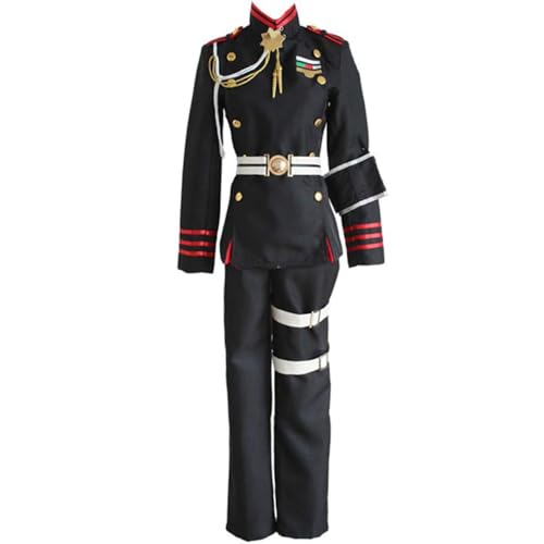 Anime Herren Cosplay Kostüm Für Guren Ichinose Militär Uniform Anzug Halloween Outfit (Schwarz,XL) von Generic