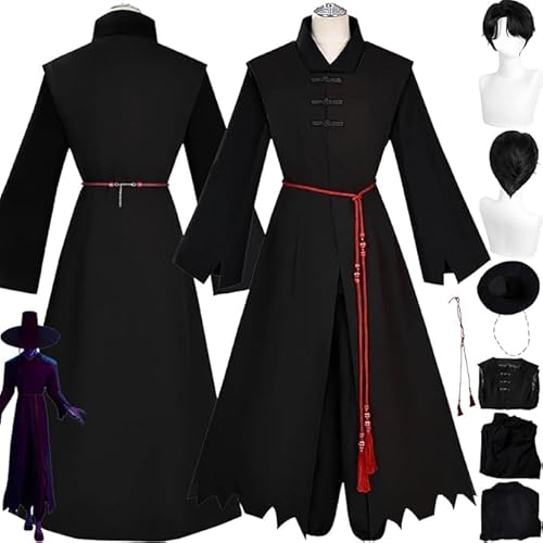 Anime KPop Demon Hunter Saja Boys Jinu Cosplay Costume Outfit Romance Role Play Uniform Complete Set Halloween Party Carnival Dress Up Suit with Wig for Men (Schwarz, (XL)) von Generic