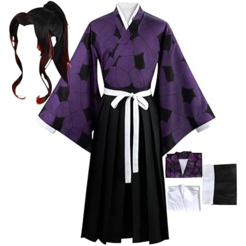 Anime Kokushibo Cosplay Kostüm Kimono Kleid Uniform Outfit Halloween Party Anzug Mit Perücke,Blue-3XL Anime Kokushibo Cosplay Kostüm Kimono Kleid Uniform Outfit Halloween Party Anzug Mit Perücke,Blue-3XL von Generic