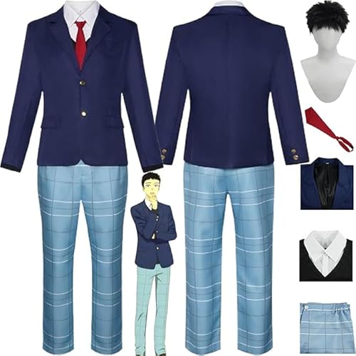 Anime My Dress Up Darling Staffel 2 Gojo Wakana Cosplay Kostüm Outfit Rollenspiel Uniform Komplettes Set Halloween Party Karneval Dress Up Anzug mit Perücke für Männer (Blau, XS) von Generic