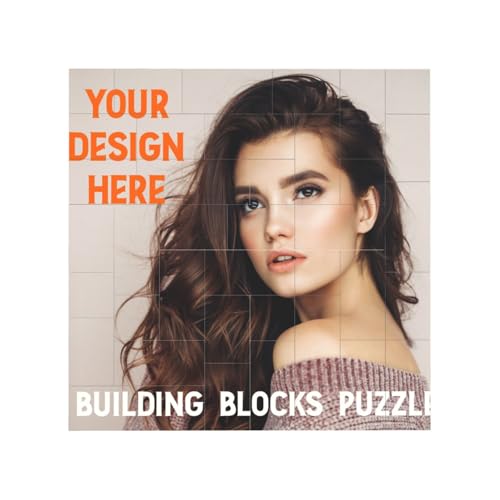 Anpassbare Baustein Block Puzzle Fotorahmen quadratisch geformt, ABS Puzzle mit Text Bild Logo Foto UV gedruckt für Gedächtnis Andenken Geschenk von Generic