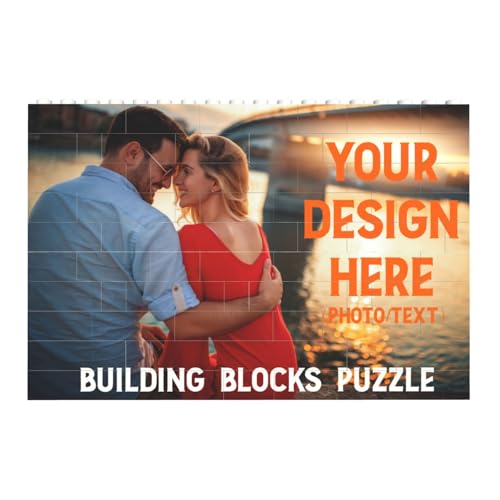 Anpassbare Baustein Block Puzzle Rechteck geformt, ABS Puzzle mit Text Bild Logo Foto Doppelseitiges UV gedruckt für Gedächtnis Andenken Geschenk von Generic
