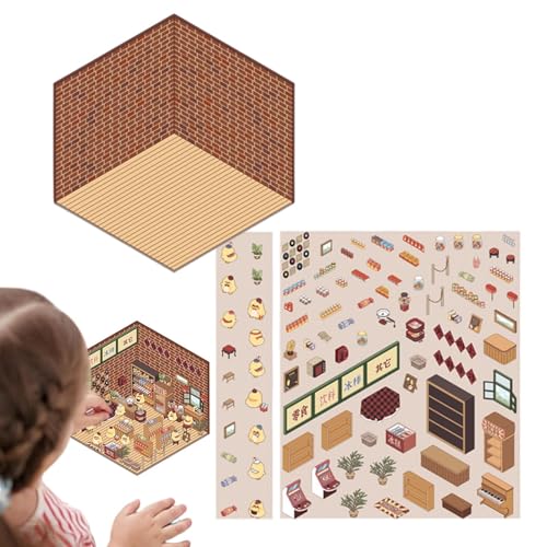 Anpassbares Hausaufkleberset – DIY-Heimdesignaufkleber, personalisierte Wandaufkleber | 3D-Effekt-Landschaftsaufkleber, Bausatz für Hausaufkleber zum Selbermachen, kreative Heimdekoration, interaktive Anpassbares Hausaufkleberset – DIY-Heimdesignaufkleber, personalisierte Wandaufkleber | 3D-Effekt-Landschaftsaufkleber, Bausatz für Hausaufkleber zum Selbermachen, kreative Heimdekoration, interaktive von Generic