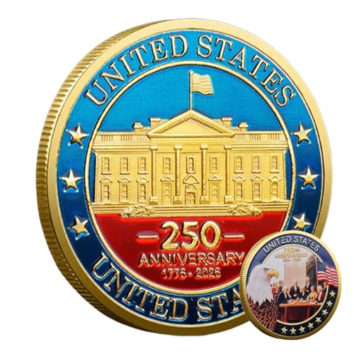 Anstecker zum Andenken – 250. Geburtstag 1776-2026 KeepSake Metall Sammlerstück, sensidable KeepSake Pin, Souvenir Feier Geschenk | Neuheit Spielzeug Erinnerungsstücke | Frauen Männer für Kinder von Generic
