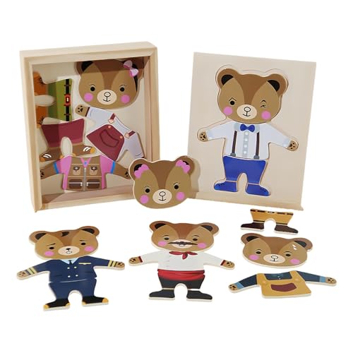 Anzieh- und Puzzlespiel, Kostümspiel, Holzpuzzle zum Sortieren und Kombinieren, Kleidungs-Set für Mädchen, und ab 3 Jahren Anzieh- und Puzzlespiel, Kostümspiel, Holzpuzzle zum Sortieren und Kombinieren, Kleidungs-Set für Mädchen, und ab 3 Jahren von Generic