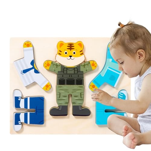 Anziehspiele für Tiere, Korrespondenzspiel für Kinder, Holzpuzzle zum Anziehen, Lernpuzzle für Tiere, Vorschulaktivitäten für das h von Generic