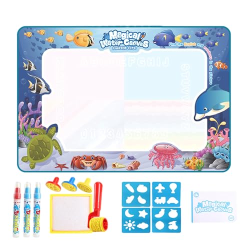 Aquarell-Doodle-Brettspielzeug | Tragbare Wasser-Doodle-Matte | Wiederverwendbare Malmatte für Kinder, saubere Malmatte, Leichter Zeichenblock, wasserbasiertes Malbrett für Jungen und Mädchen von Generic