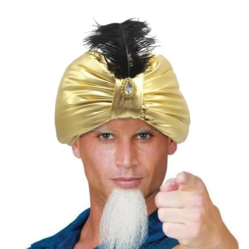 Araber Turban Hut - Sultan Aladdin Style Vintage Headwear, Neuheit Feder Gem Accessoire | Unisex Araber Kostümhut Für Männer, Frauen, Jugendliche, Erwachsene, Halloween, Ostern, Kostümparty, Cosplay - Araber Turban Hut - Sultan Aladdin Style Vintage Headwear, Neuheit Feder Gem Accessoire | Unisex Araber Kostümhut Für Männer, Frauen, Jugendliche, Erwachsene, Halloween, Ostern, Kostümparty, Cosplay - von Generic