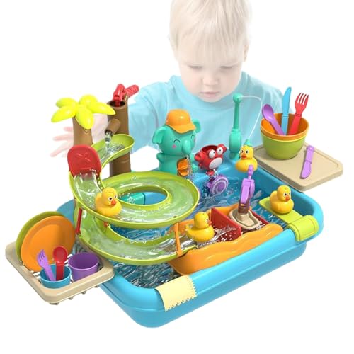 Arbeitsspüle für Wasserbecken für 4-in-1-Küchenspüle, schwimmendes und angelndes Spielzeug für Pool, spülmaschinenfestes Spielspielzeug mit Gleitstrecke für und Mädchen Arbeitsspüle für Wasserbecken für 4-in-1-Küchenspüle, schwimmendes und angelndes Spielzeug für Pool, spülmaschinenfestes Spielspielzeug mit Gleitstrecke für und Mädchen von Generic