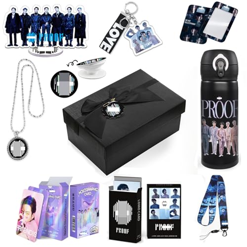 BT-S Arm-y Geschenkset, K-Pop-Artikel BTS, Festa Proof Fotokarten, 500ML Thermosbecher, Acryl-Standbecher (Black-Proof), 122 Stück von Generic