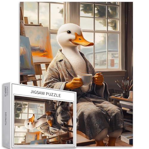 Artist Duck Puzzle für Erwachsene, 1000 Teile, pastorale Studio-Szene, Kunst-Puzzle, bunt, DIY-Puzzle, Heimdekoration, Geschenke, Familienpuzzle, perfekt für Spieleabende, 50,8 x 68,6 cm Artist Duck Puzzle für Erwachsene, 1000 Teile, pastorale Studio-Szene, Kunst-Puzzle, bunt, DIY-Puzzle, Heimdekoration, Geschenke, Familienpuzzle, perfekt für Spieleabende, 50,8 x 68,6 cm von Generic
