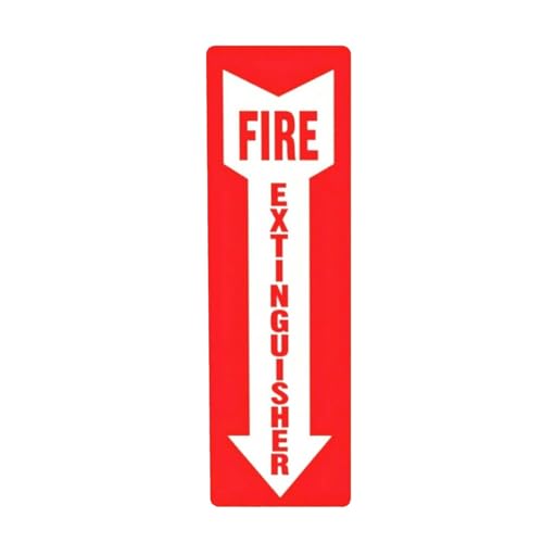 Assured Signs Feuerlöscher-Schild, Aufkleber, Vinyl, leuchtende rote weiße Farben, langlebig, selbstklebend ideal für das Heimbüro Wunschtext Aufkleber Tür (Red, One Size) von Generic
