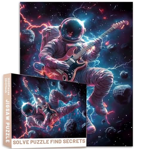 Astronaut E-Gitarre, Weltraum-Rocks, 1000 Teile, Sci-Fi-Puzzle, 68,6 x 50,8 cm, Lightning, futuristische Kunst, bunt, DIY-Puzzle, Heimdekoration, Geschenke, Familienpuzzle, perfekt für Spieleabende Astronaut E-Gitarre, Weltraum-Rocks, 1000 Teile, Sci-Fi-Puzzle, 68,6 x 50,8 cm, Lightning, futuristische Kunst, bunt, DIY-Puzzle, Heimdekoration, Geschenke, Familienpuzzle, perfekt für Spieleabende von Generic