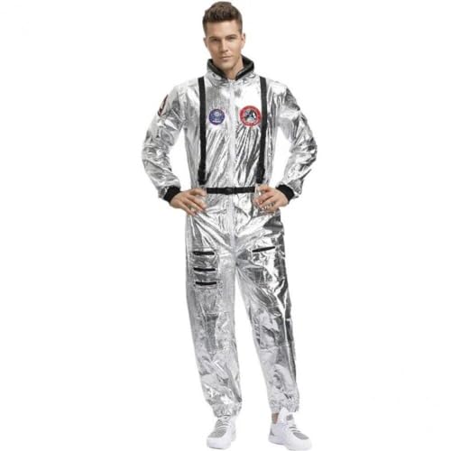 Astronaut Kostüm für Erwachsene - Silber Overall für Männer und Frauen - Raumleute Cosplay Raumanzug von Generic