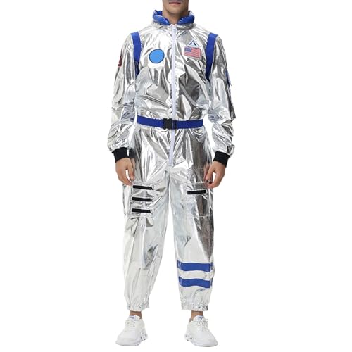 Astronauten Kostüm Herren JumpsuitAstronaut-Kostüm Herren Overall,Raumanzug Herren mit Gürtel Freizeit Mode Metallic Silber Astronautenkostüm Raumfahrer Outfit Karneval Party Cosplay Outfits Astronauten Kostüm Herren JumpsuitAstronaut-Kostüm Herren Overall,Raumanzug Herren mit Gürtel Freizeit Mode Metallic Silber Astronautenkostüm Raumfahrer Outfit Karneval Party Cosplay Outfits von Generic