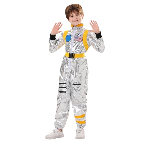 Astronauten Kostüm Kinder JumpsuitAstronaut-Kostüm Kinder Overall,Raumanzug Kinder mit Gürtel Freizeit Mode Metallic Silber Space-Kostüm Raumfahrer Outfit Karneval Party Cosplay Outfits Astronauten Kostüm Kinder JumpsuitAstronaut-Kostüm Kinder Overall,Raumanzug Kinder mit Gürtel Freizeit Mode Metallic Silber Space-Kostüm Raumfahrer Outfit Karneval Party Cosplay Outfits von Generic